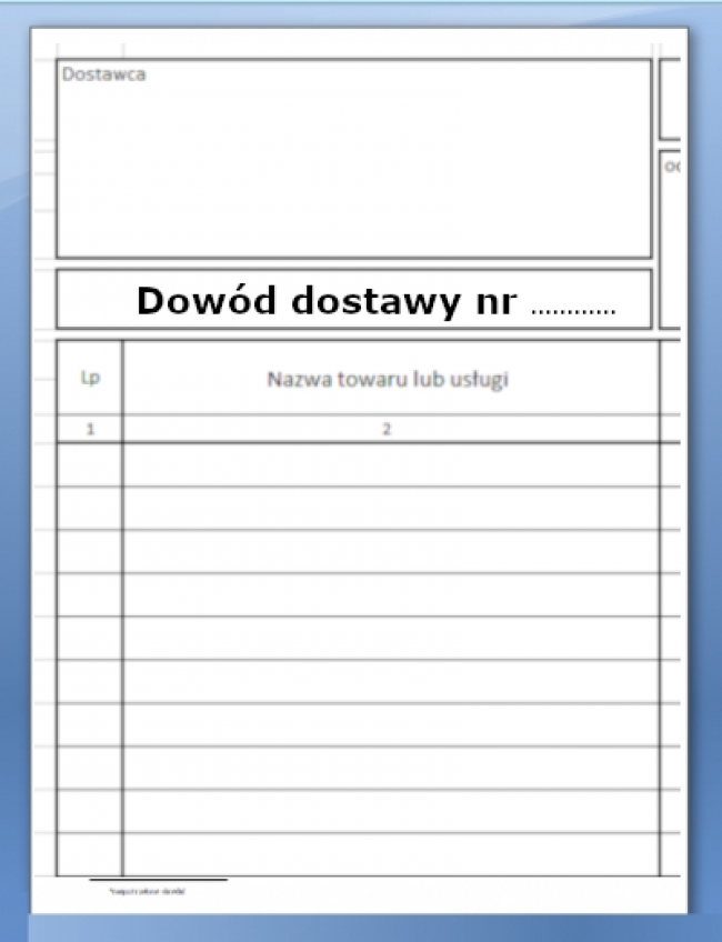 Dowód dostawy