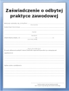 Zaświadczenie o odbytej praktyce zawodowej