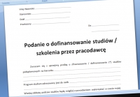 Podanie o dofinansowanie studiów / szkolenia przez pracodawcę