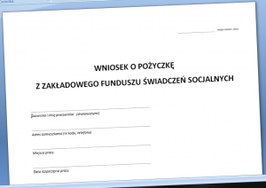 Wniosek podanie o pożyczkę z zakładu pracy wzór