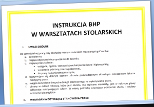Instrukcja BHP stolarni / zakładu stolarskiego