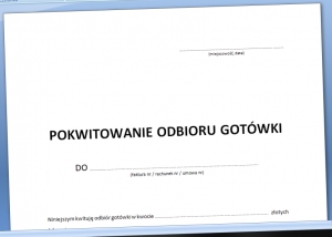 Pokwitowanie odbioru gotówki za wynajem