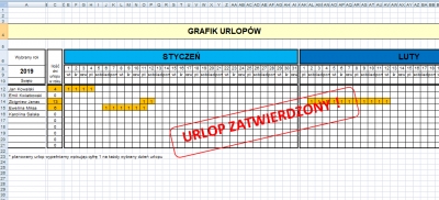 plan urlopów Excel