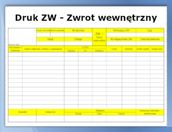 Druk ZW - Zwrot wewnętrzny