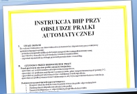 Instrukcja BHP obsługa pralka