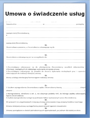 Umowa o świadczenie usług