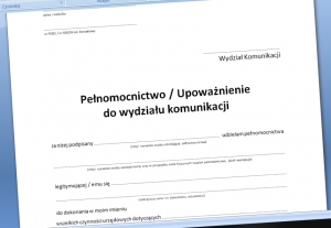 Upoważnienie do wydziału komunikacji wzór