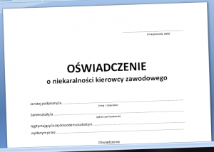 Oświadczenie o niekaralności kierowcy wzór druk