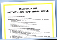 Instrukcja BHP - obsługa prasy hydraulicznej
