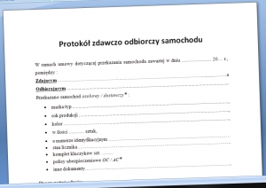 Protokół zdawczo odbiorczy samochodu