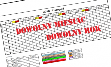 Grafik pracy wzór 2024 - Excel