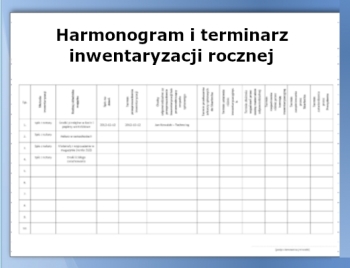 Harmonogram i terminarz inwentaryzacji rocznej