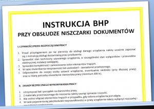 Instrukcja BHP przy obsłudze niszczarki dokumentów