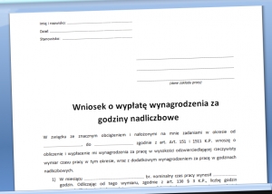 wniosek o wypłatę nadgodzin wzór