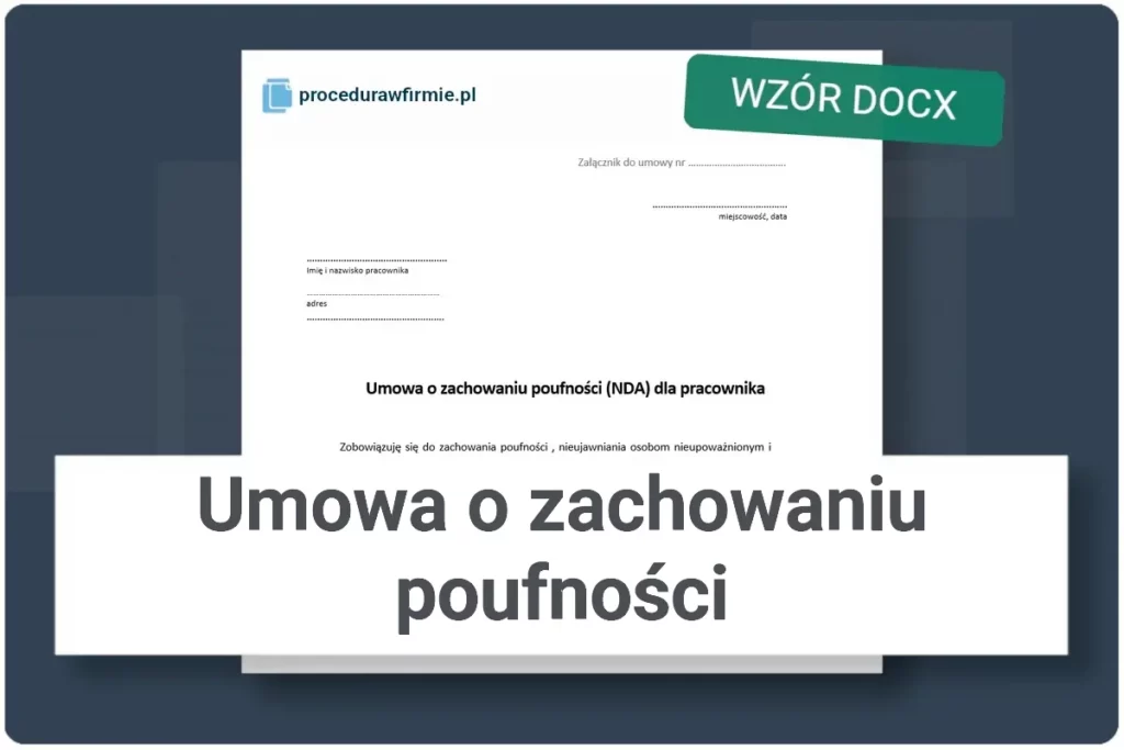 Umowa o zachowaniu poufnosci wzor docx