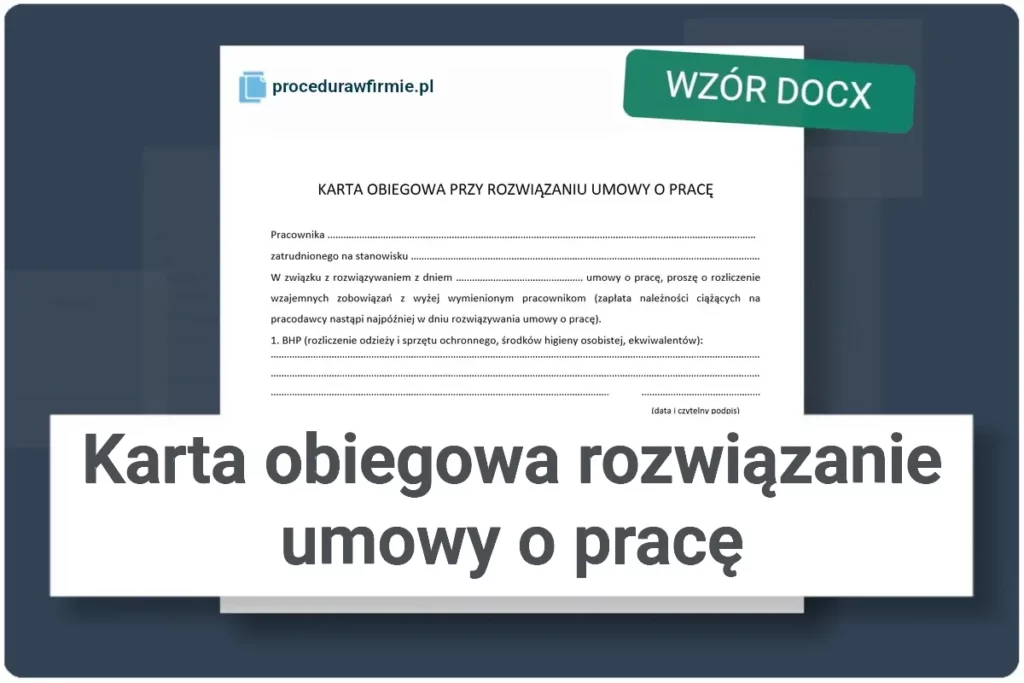 Karta obiegowa rozwiazanie umowy o prace wzor docx