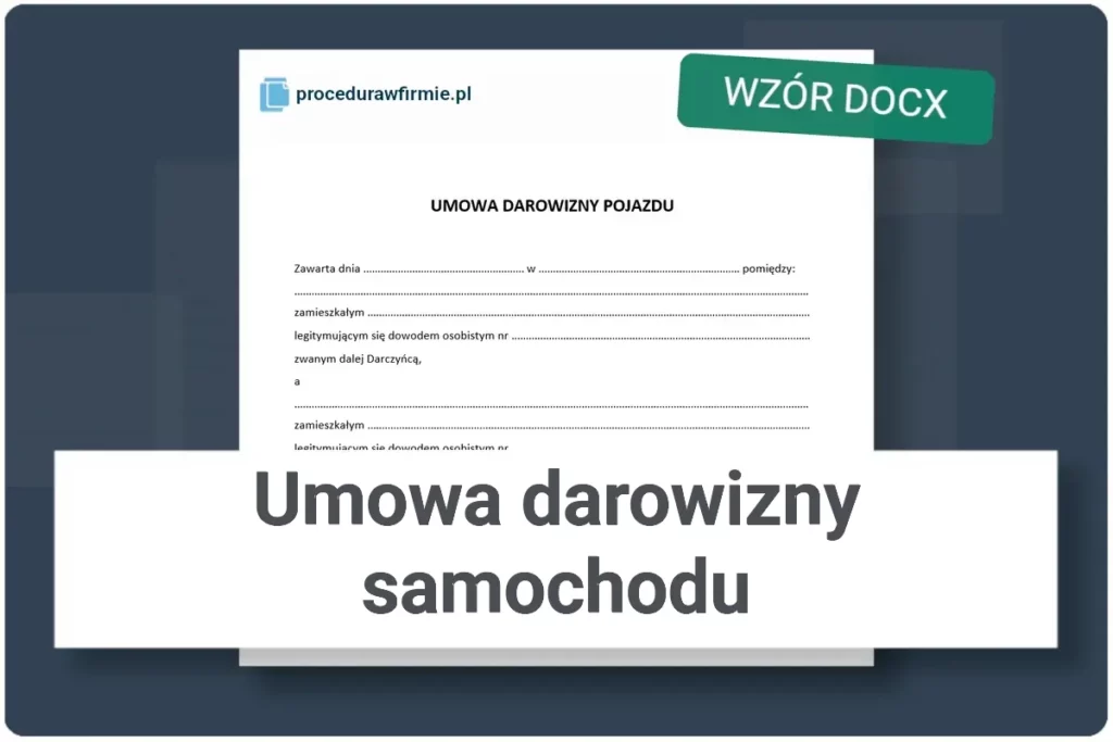 Umowa darowizny samochodu wzor docx