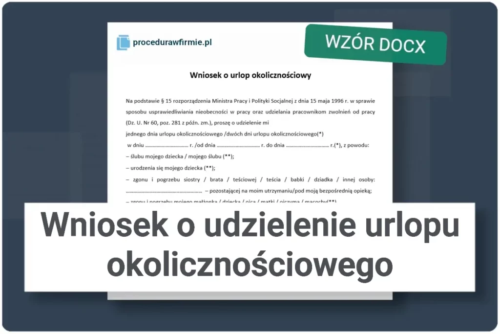 Wniosek o udzielenie urlopu okolicznosciowego wzor docx