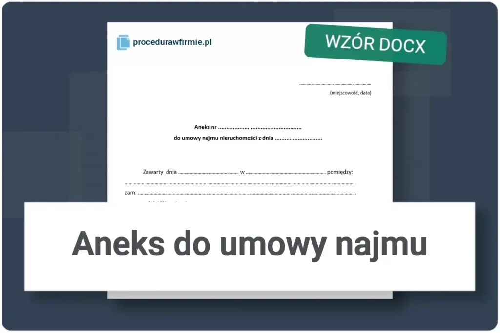 Aneks do umowy najmu