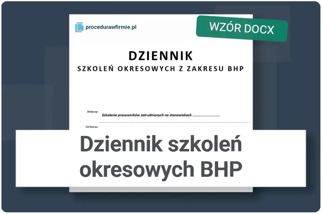 dziennik szkolen okresowych bhp wzor docx