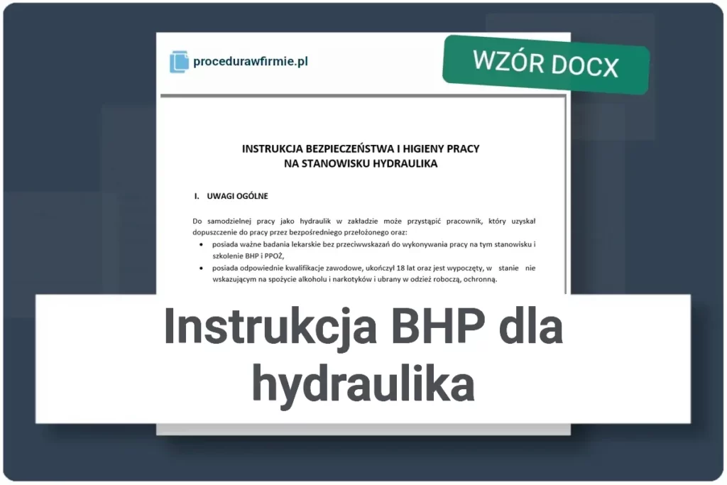 Instrukcja BHP dla hydraulika