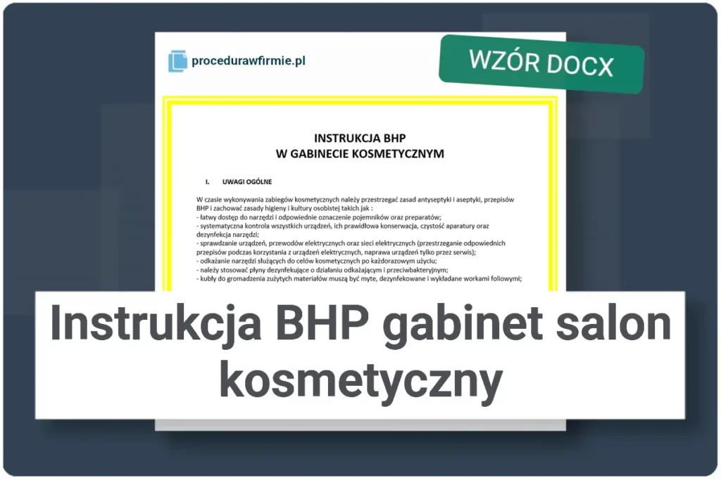 Instrukcja BHP gabinet salon kosmetyczny