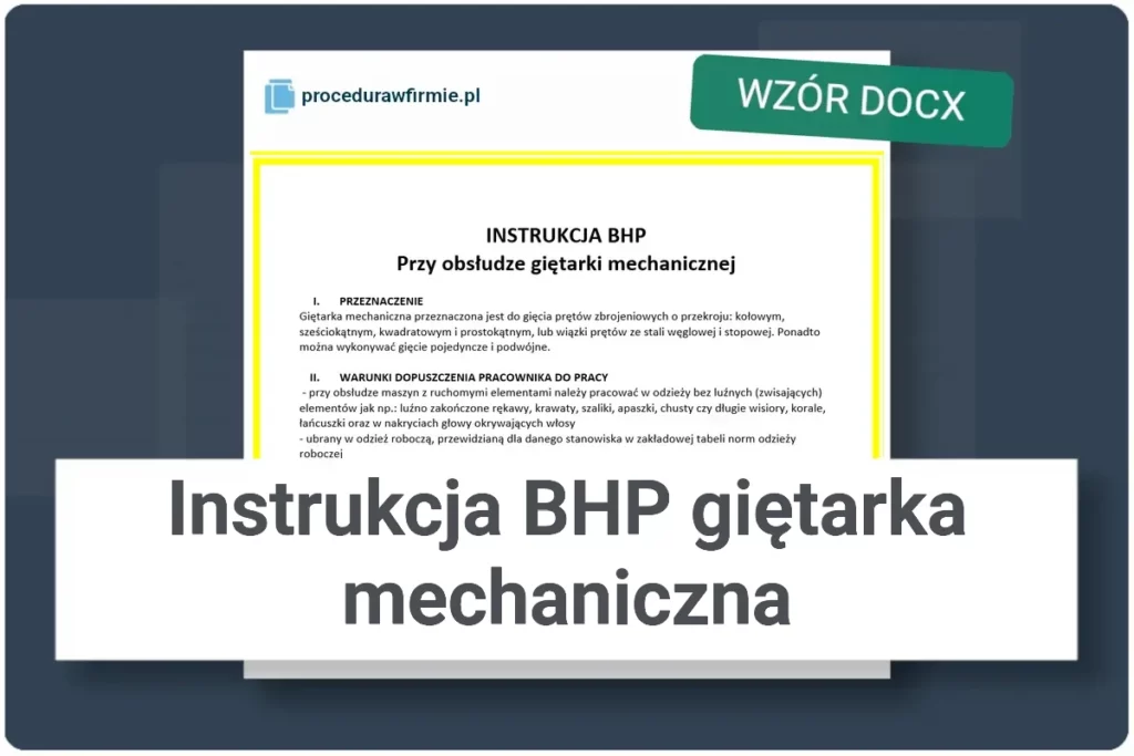 instrukcja bhp gietarka mechaniczna wzor docx
