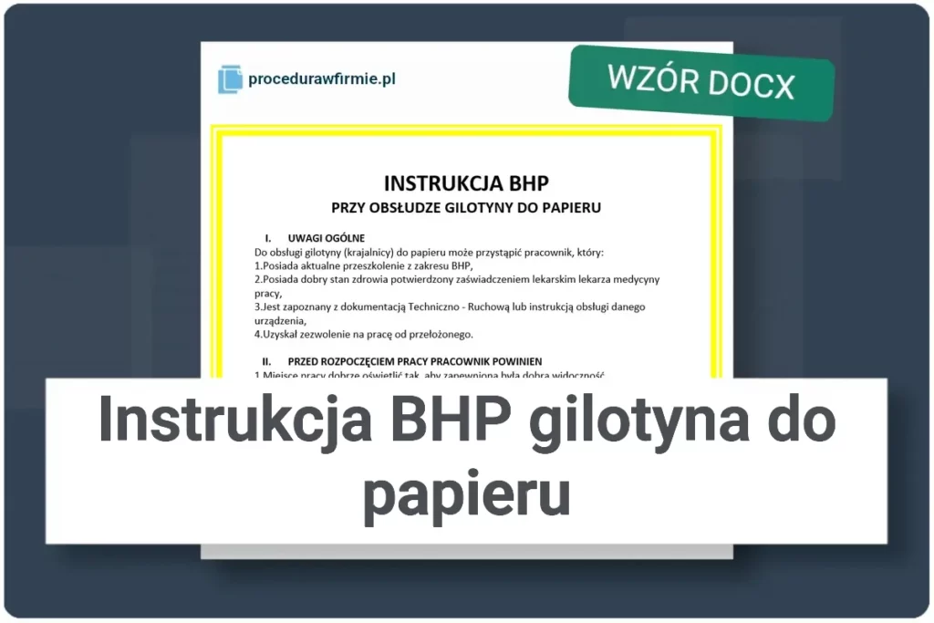 instrukcja bhp gilotyna do papieru wzor docx