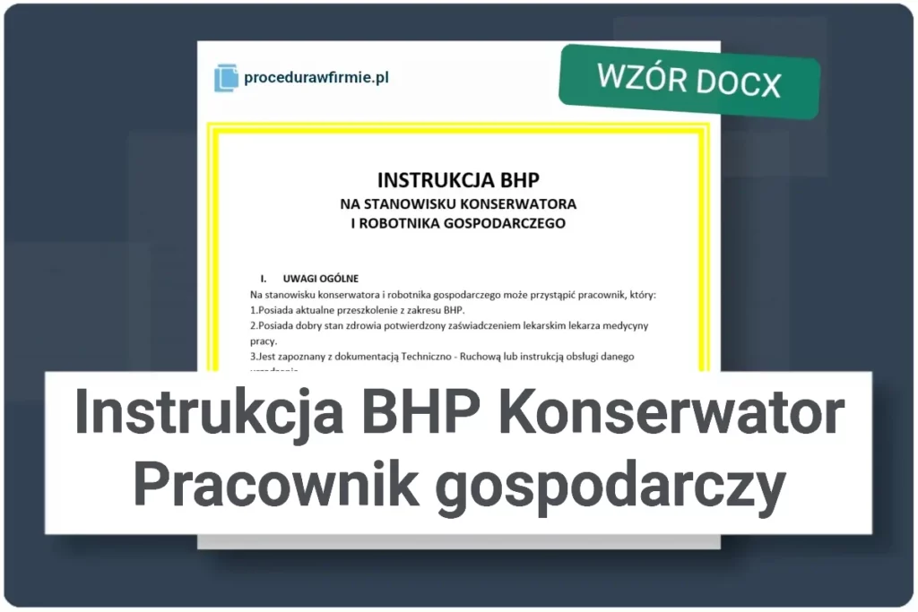 instrukcja bhp konserwator pracownik gospodarczy wzor docx