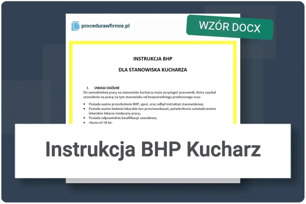Instrukcja BHP Kucharz