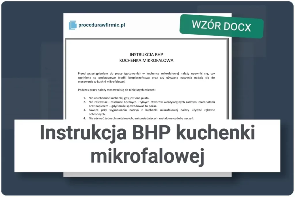 Instrukcja BHP kuchenki mikrofalowej