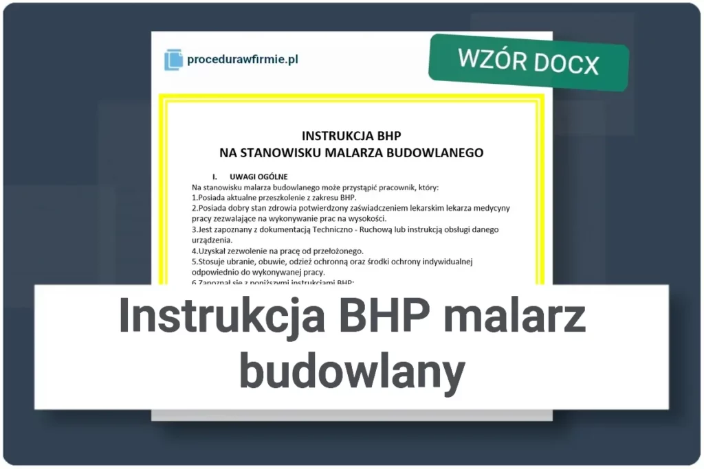 instrukcja bhp malarz budowlany wzor docx
