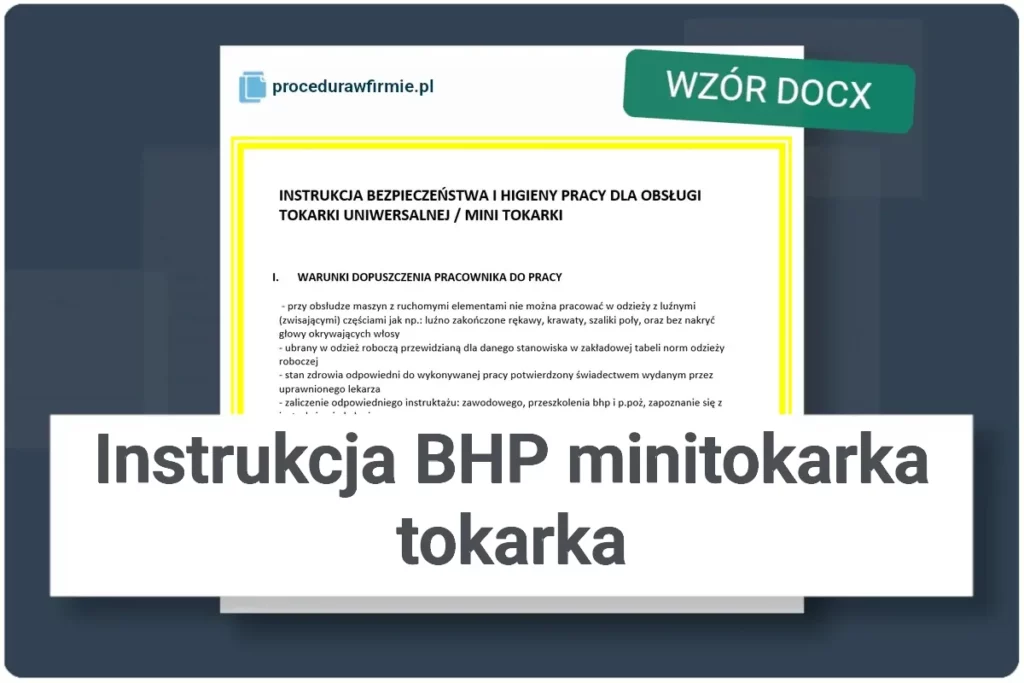 instrukcja bhp minitokarka tokarka wzor docx