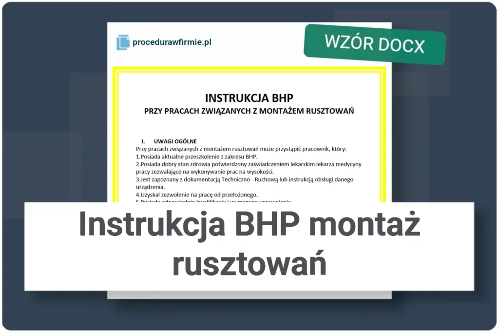 instrukcja bhp montaz rusztowan wzor docx