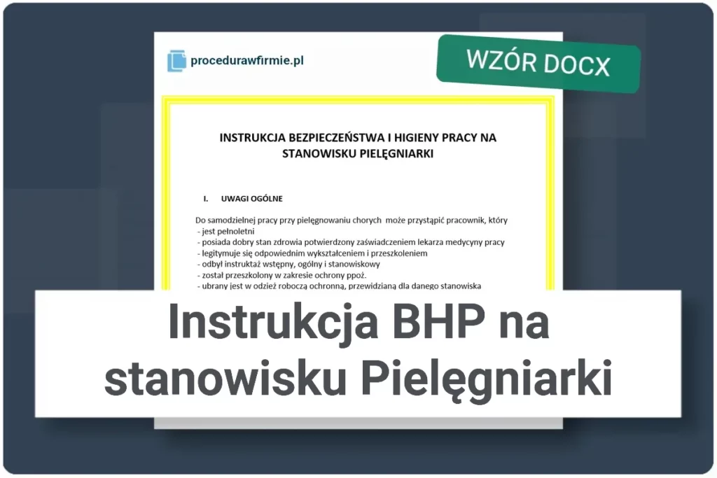 Instrukcja BHP na stanowisku Pielęgniarki