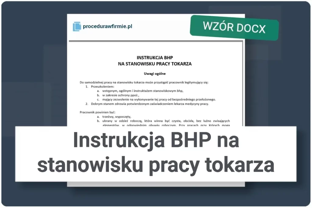 Instrukcja BHP na stanowisku pracy tokarza