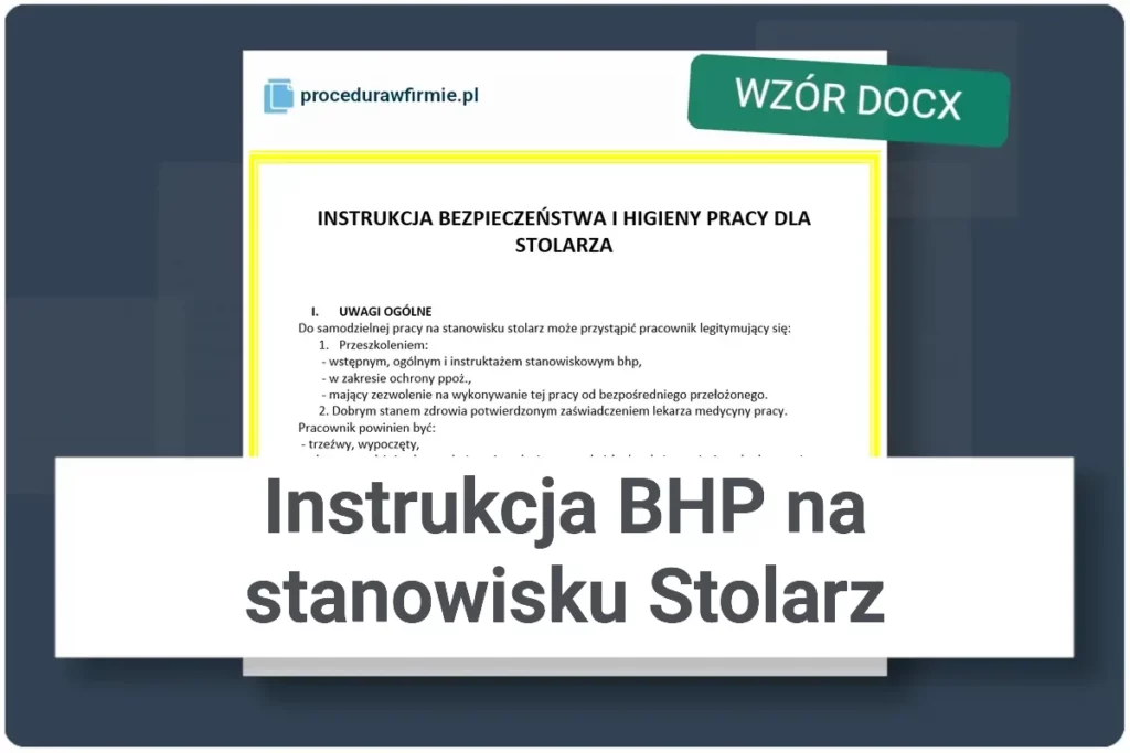 instrukcja bhp na stanowisku stolarz wzor docx