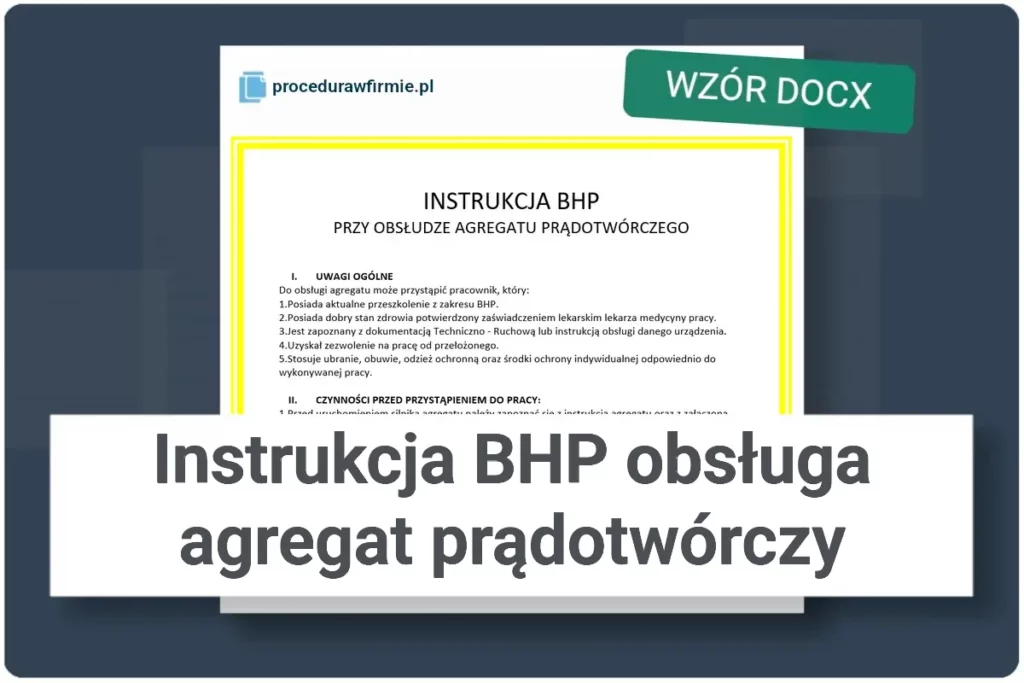 instrukcja bhp obsluga agregat pradotworczy wzor docx