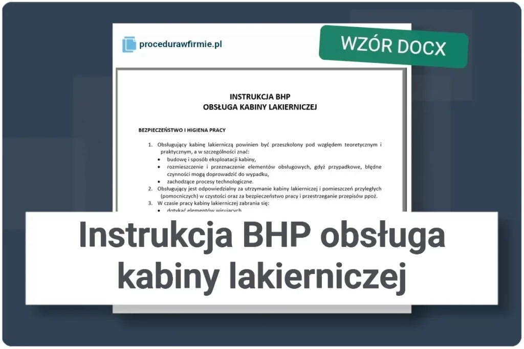 Instrukcja BHP kabiny lakierniczej