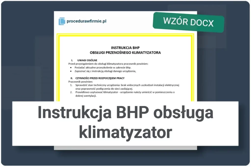 instrukcja bhp klimatyzator wzor docx