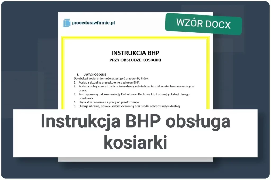 instrukcja bhp obsluga kosiarki wzor docx
