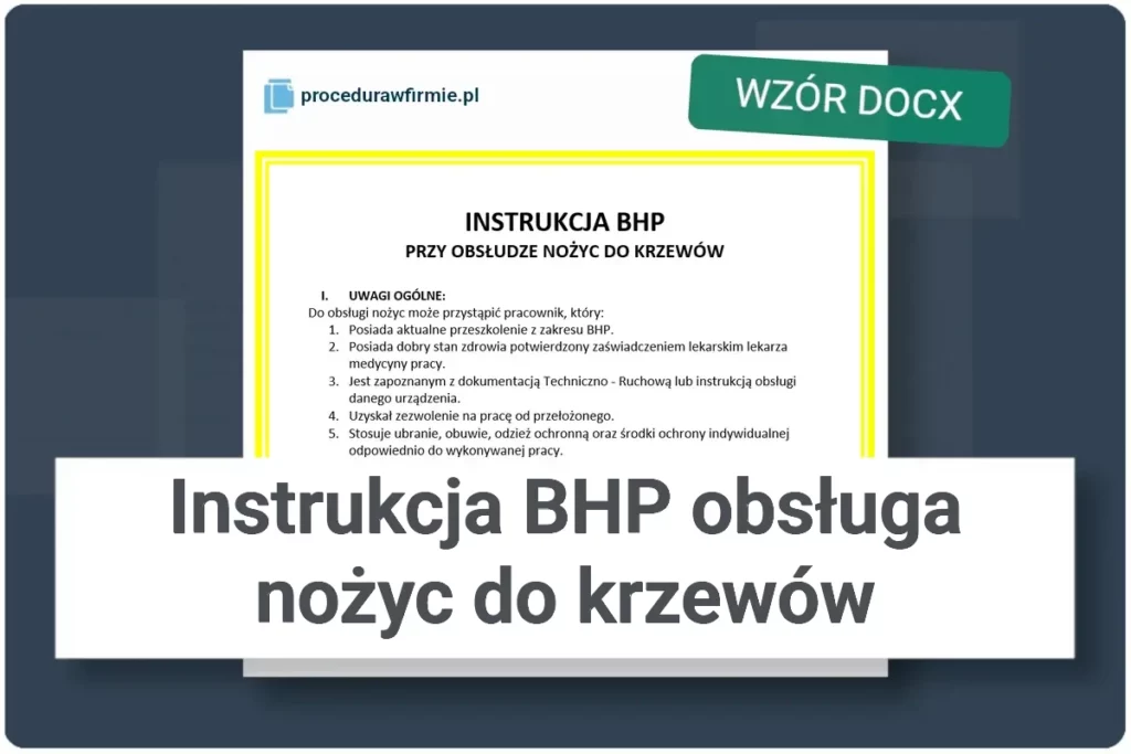 instrukcja bhp obsluga nozyc do krzewow wzor docx