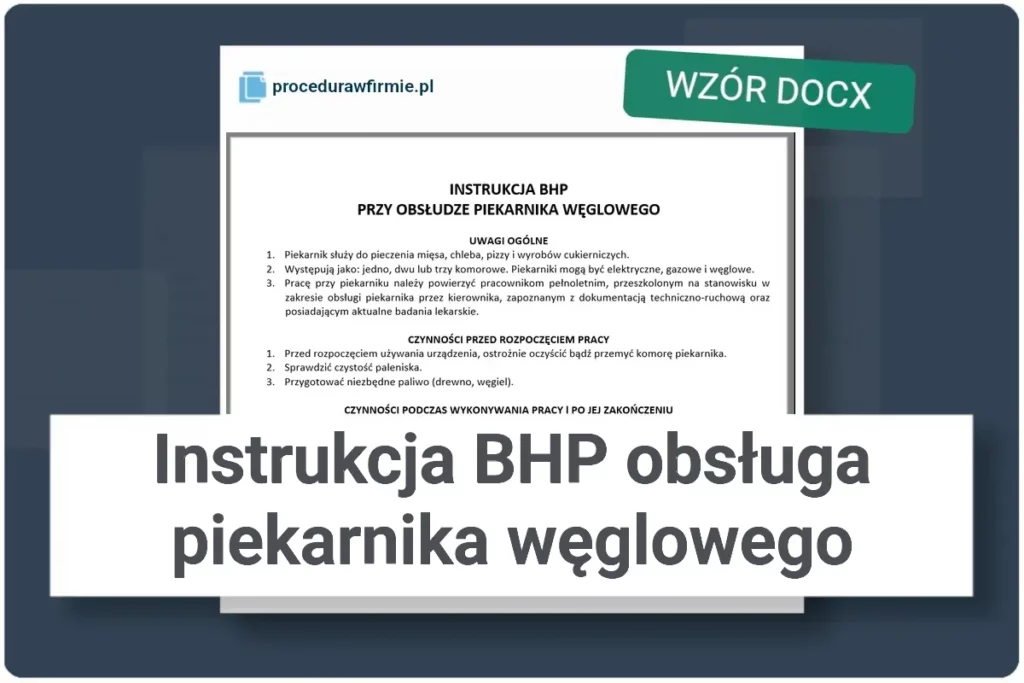 Instrukcja BHP obsługa piekarnika węglowego