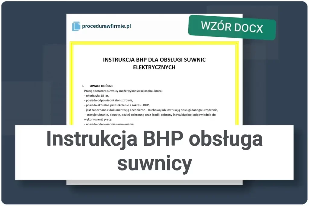 Instrukcja BHP obsługa suwnicy