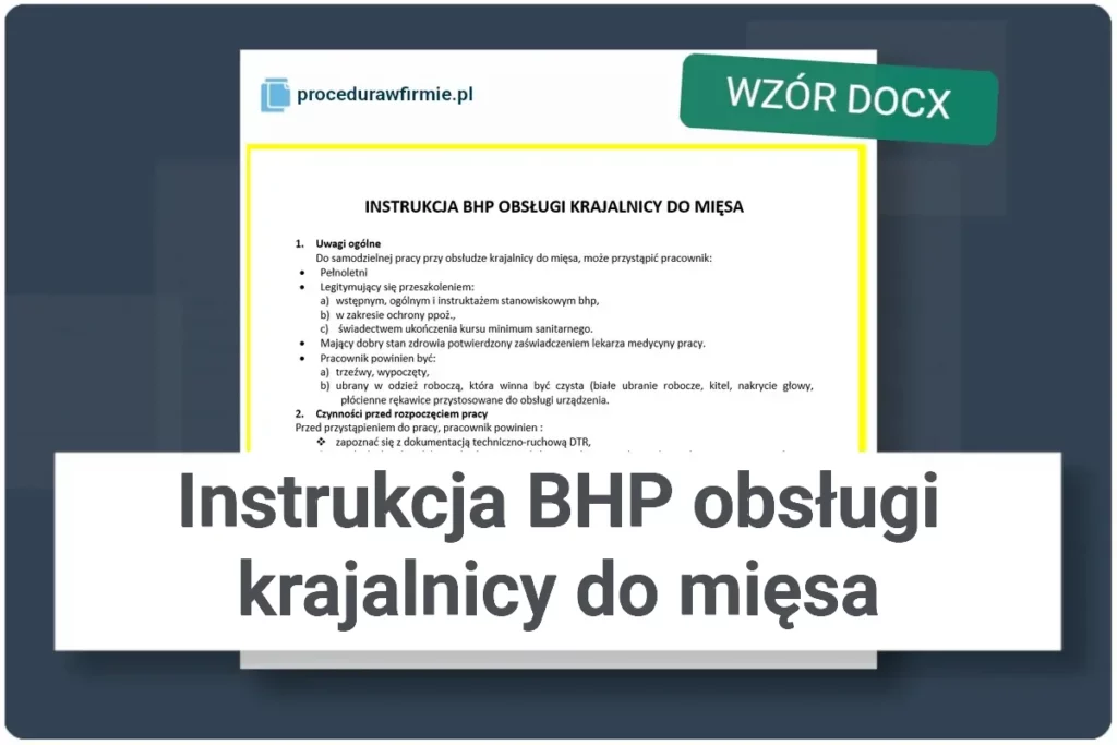 Instrukcja BHP obsługi krajalnicy do mięsa