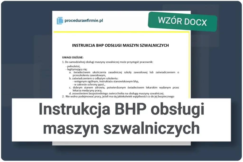 Instrukcja BHP obsługi maszyn szwalniczych