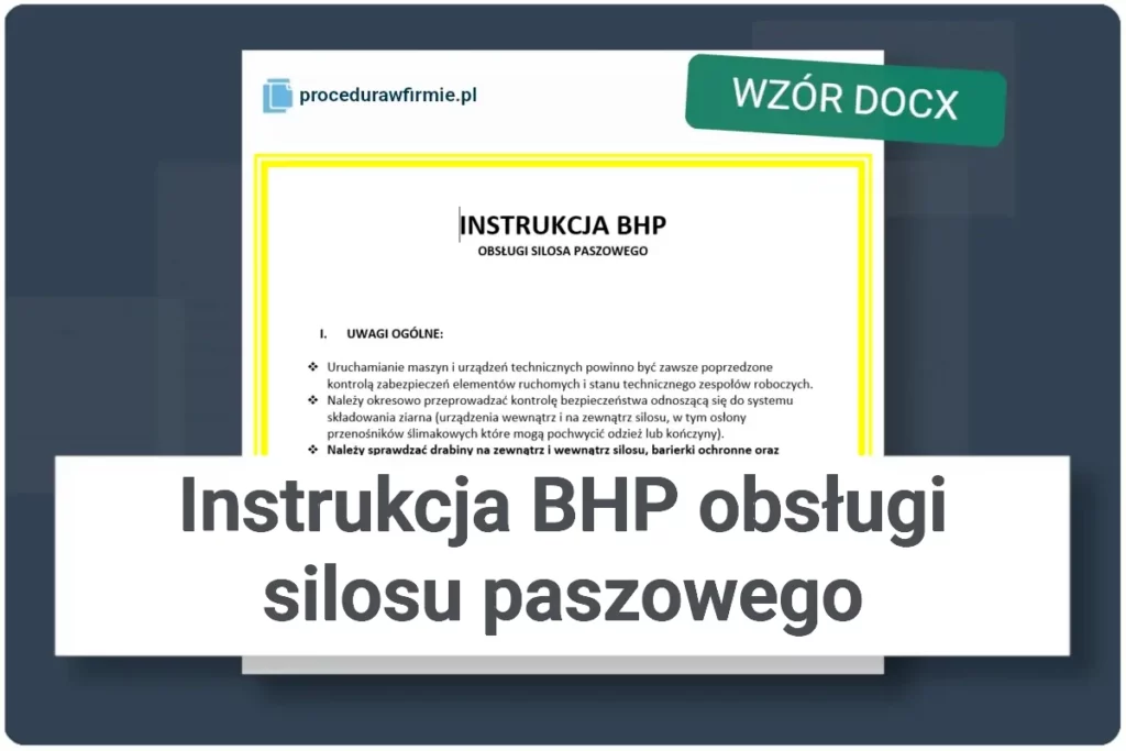 Instrukcja BHP obsługi silosu paszowego