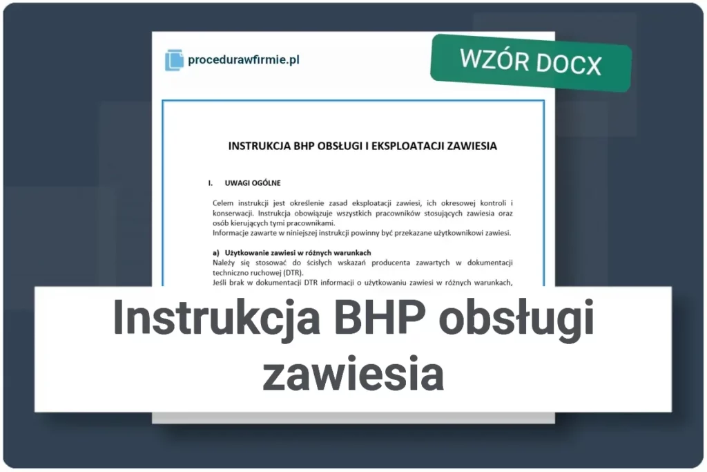 instrukcja bhp obslugi zawiesia wzor docx
