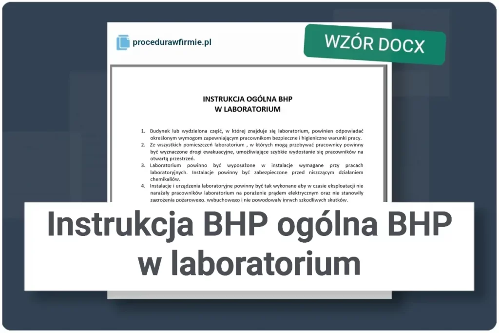 Instrukcja BHP ogólna BHP w laboratorium