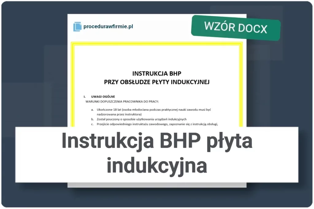 Instrukcja BHP obsługa płyta indukcyjna